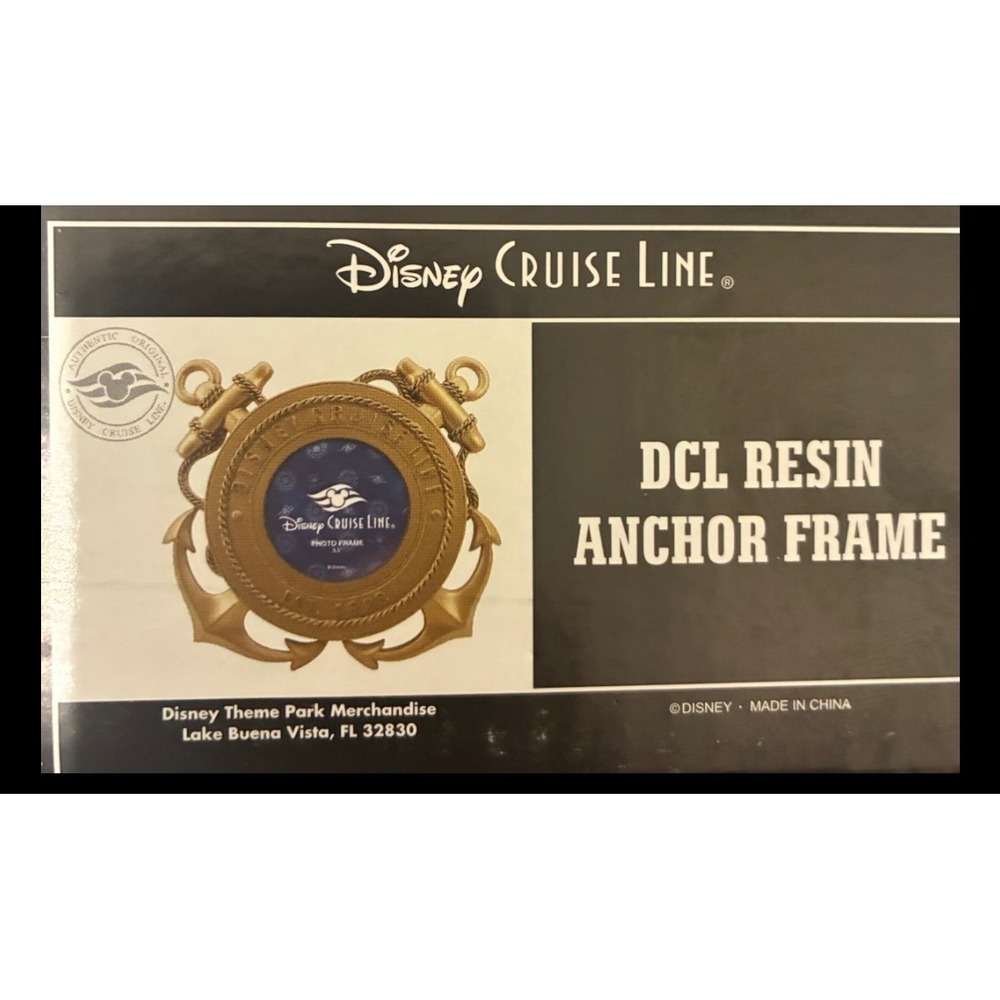 Disney Cruise Line DCL Resin Anchor Photo Frame Gold Nautical Souvenir New